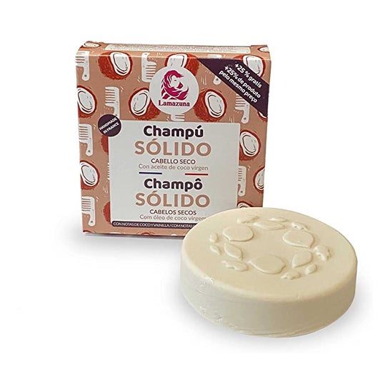 Lamazuna Champô Baunilha Solid Shampoo Coco Cabelo Seco 55g