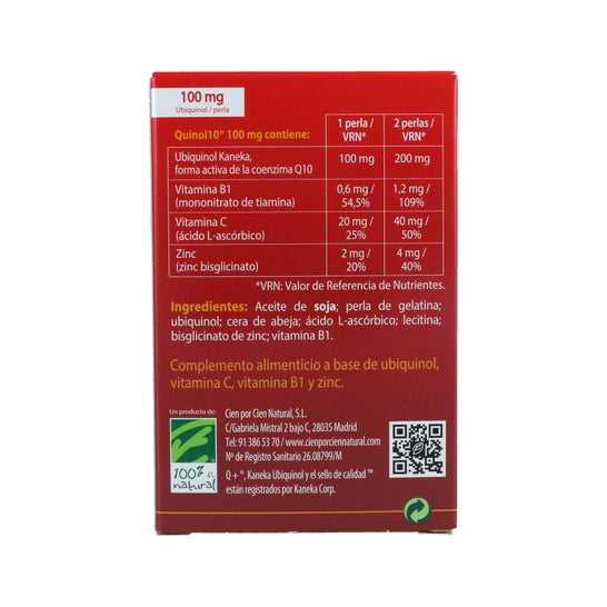 Quinol 100% Natural 10 30 cápsulas