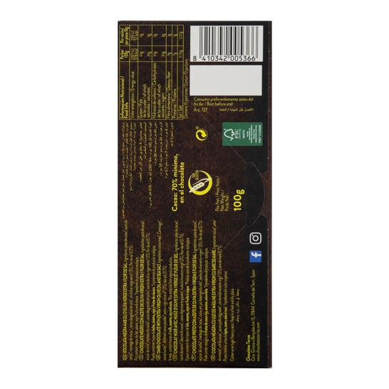 Torras Preto Choco 70% Cacau A.Oliva 100g
