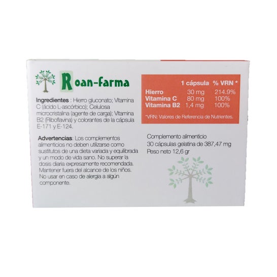 Roan-farma Ferro Control Fórmula 30caps Completa