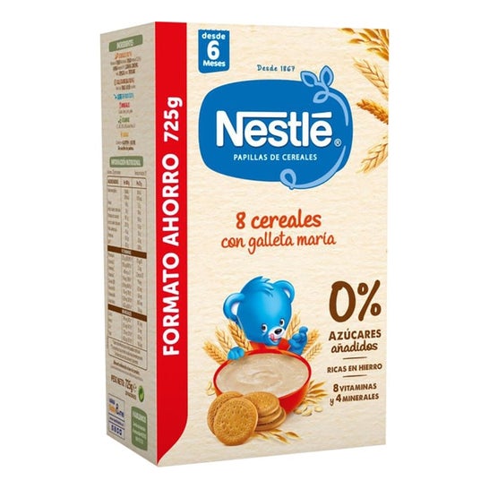 Nestlé 8 Cereales con Galleta María 0% Azúcares 725g