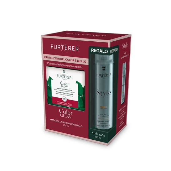 René Furterer Pack Color Glow Máscara Reparadora Brilho 200 ml + Style Laca 100 ml