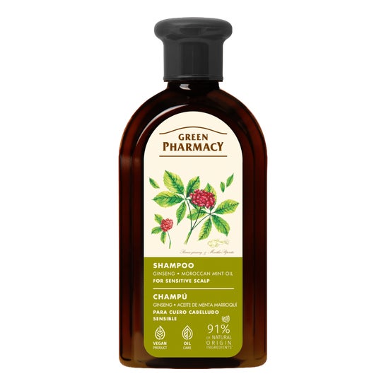 Green Pharmacy Champô Ginseng Hortelã Marroqui Couro Sens 350 ml
