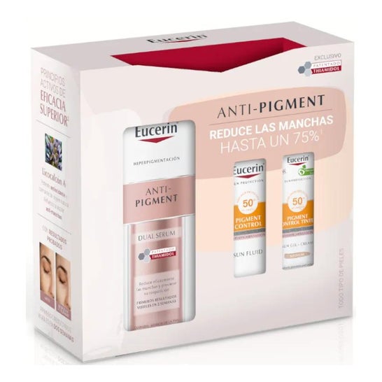 Eucerin Pack Anti-Pigment Dual Sérum + Solar Spf50 + Solar Spf50 Tinted Eucerin Pack Anti-Pigment Dual Sérum + Solar Spf50 + Solar Spf50 Tinted