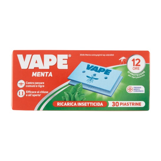 Vape Placas Menta Recarga Insecticida 30uds