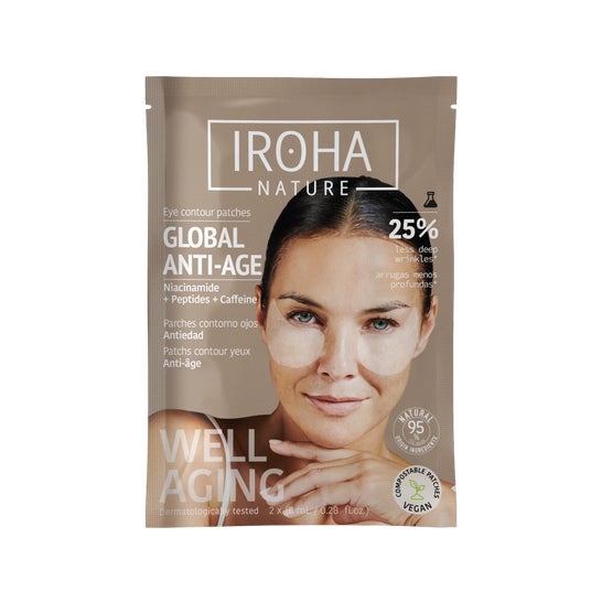 Iroha Nature Parches Ojos Niacinamida Cafeína y Péptidos 2x8ml