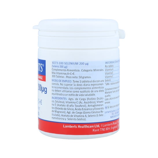 Lamberts Selênio 200μg + Vitaminas A + c + e 100 Comprimidos
