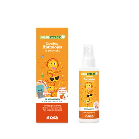 Loção Nosa Attack 5% Dimeticone Anti Piolho 100 Ml Aroma Pêssego