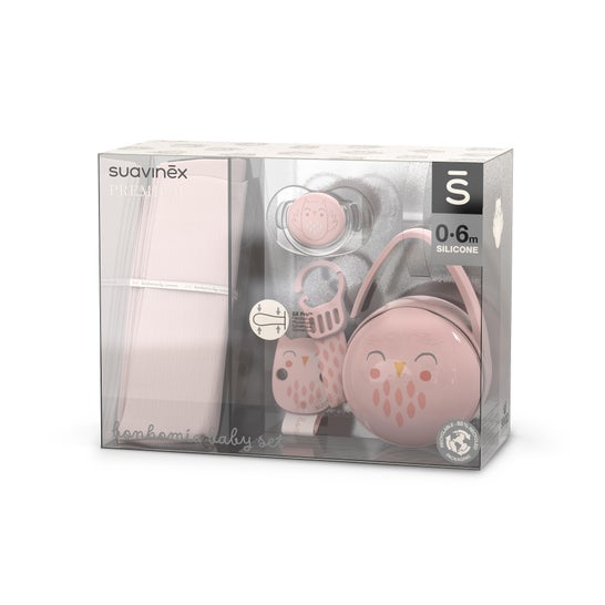 Suavinex Premium Bonhomia Baby Set Rosa 0-6m Silicone