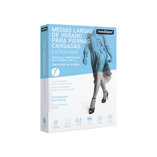 Medilast Meias Longas A-F Luz de Compressão Fresca TM Bege 1pc