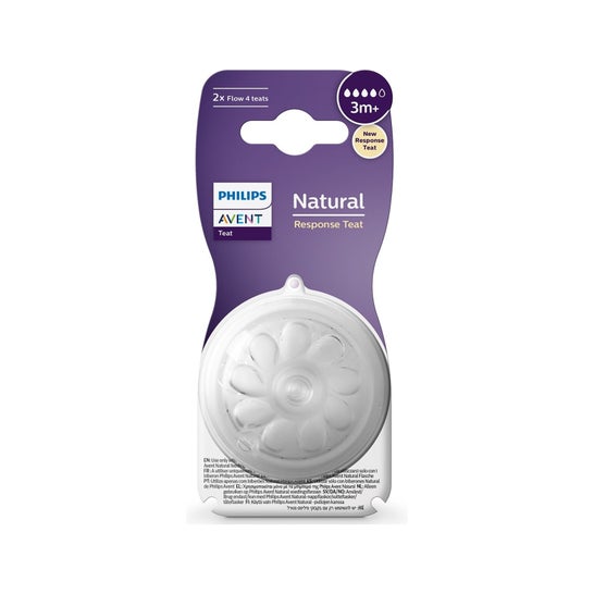 Tetina de fluxo variável natural 2 pcs