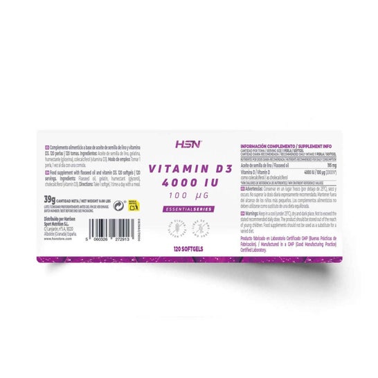 HSN Vitamina D3 4000UI 120 perlas