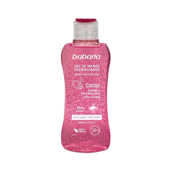 Babaria Gel Sanitizante Mão Algodão e Rosa Mosqueta 70% Álcool 100ml
