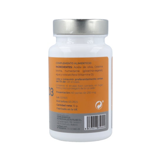 Nutilab Vitamina D3 250mg x 60 Pérolas