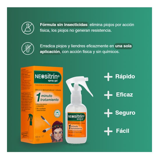 Neositrina Nitrina e Spray de Tratamento de Piolhos 60ml