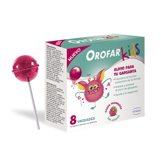 Orofar Kids Piruletas Picor Garganta Sin Azúcar 8uds
