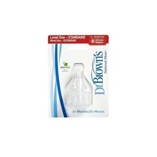 Padrão de fluxo natural de silicone do mamilo do Dr. Brown recém-nascido 2uds