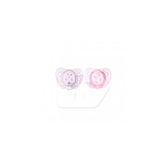 Chicco ™ chupeta de borracha anatômica 0m + rosa 2uds