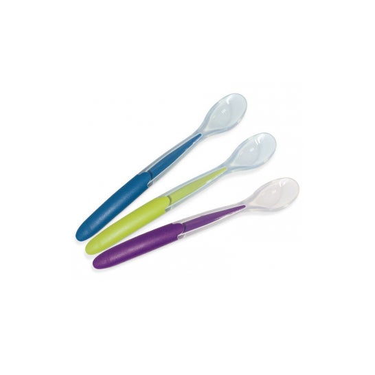 Tetra Medical Nuk Soft Spoons colheres de silicone Easy Learning conjunto de 3