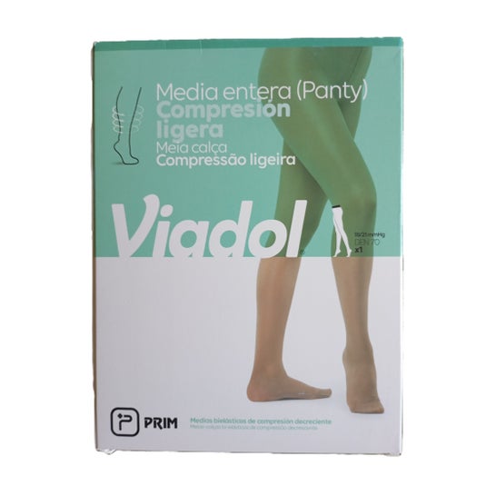 Viadol Panty Compressão Ligeira Bege Tamanho Grande
