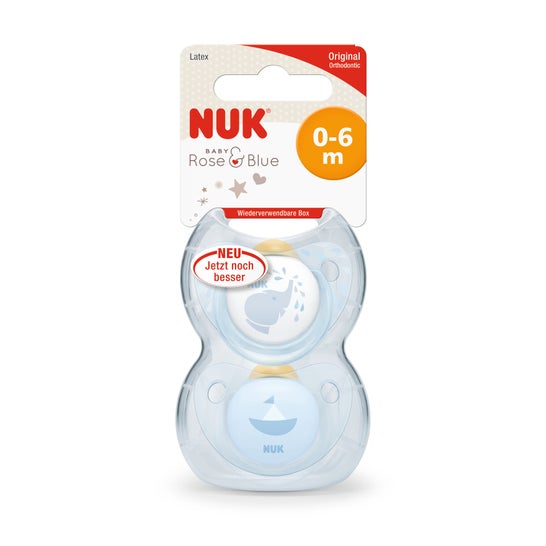 Nuk ™ látex azul anatômico tamanho 1 chupeta 2uds