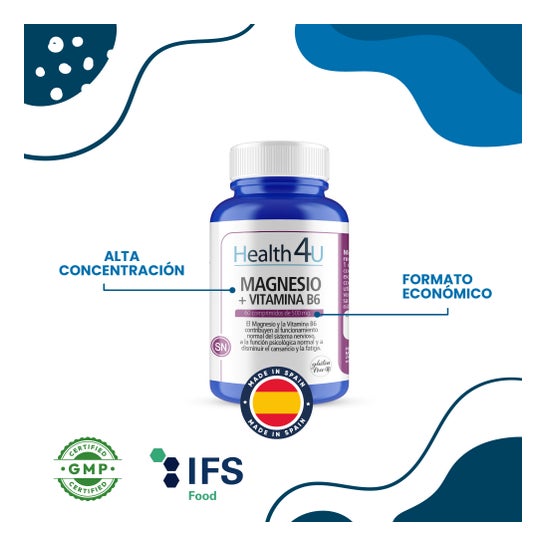 H4U Magnésio + vitamina B6 60 comprimidos de 1200 mg