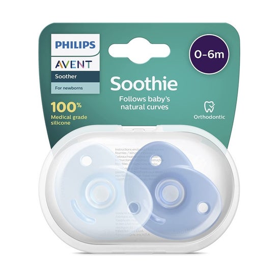Soothies Avent Soothies Silicone Soother 0-6 Meses Azul 2 peças