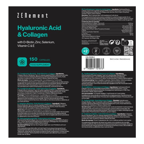 Zenement Complejo Ácido Hialurónico Colágeno Msm Vit C 120caps