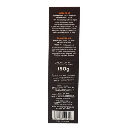 Alternativa3 Cacau Puro em Pó Bio 150g