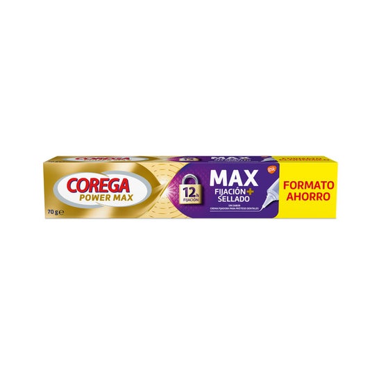Corega Power Max Fijación + Sellado Sin Sabor 70g Corega Power Max Fijación + Sellado Sin Sabor 70g