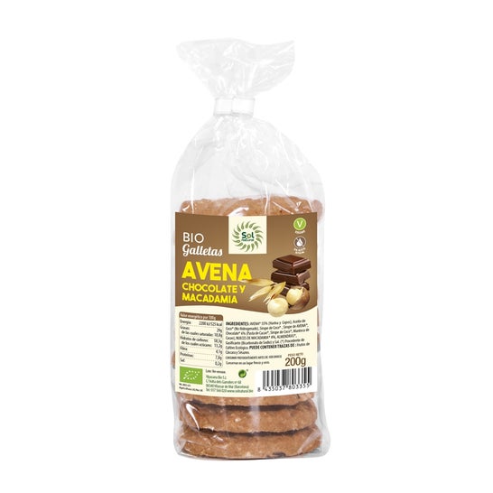 Sol Natural Biscuits Oatmeal Chocolate & Macadamia Bio 200g