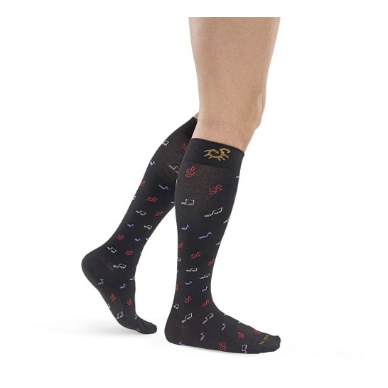 Solidea Socks For You Bamboo Music 4XL Negro 1 Par