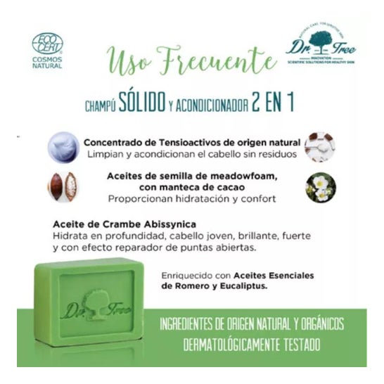 Dr. Tree Solid Shampoo 2 Em 1 Uso Frequente 75g Dr. Tree Solid Shampoo 2 Em 1 Uso Frequente 75g