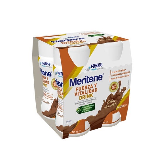 Chocolate Meritene Drink 125ml x 4 garrafas