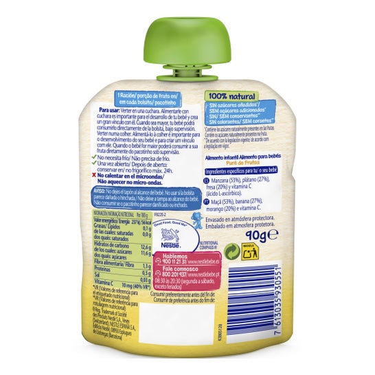 Nestlé Maçã Banana Morangos 90g