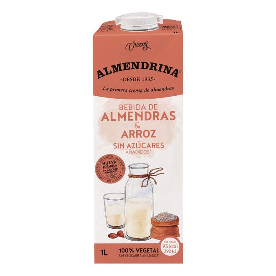 Almendrina Bebida de Amêndoa e Arroz Sem Açúcares Bio 1L