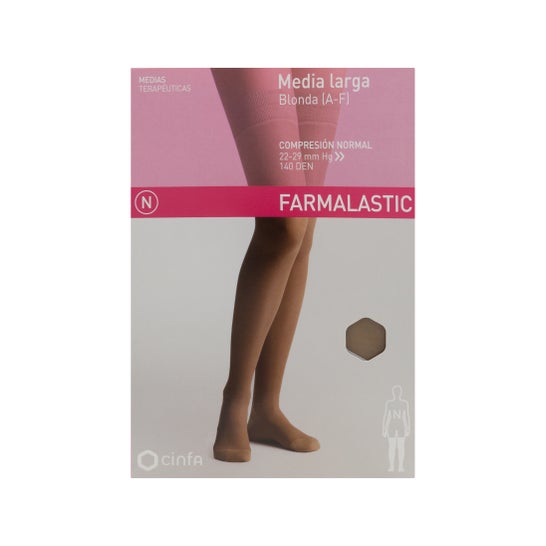 Farmalastic médio longo laço (AF) compressão normal T-rainha camelo 1ud