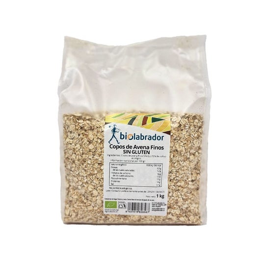 Biolabrador Flocos de Aveia Finos Sem Glúten 1kg