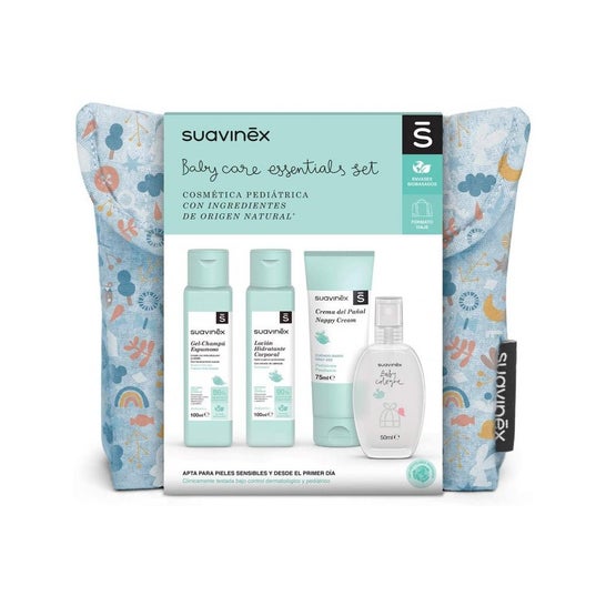 Saco de viagem Suavinex Blue Travel Cloth Toilet com 4 produtos