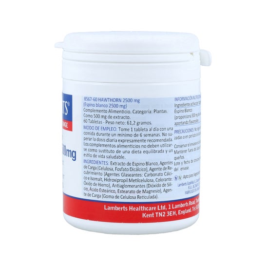 Lamberts Hawthorn White 2500mg 60 Comprimidos