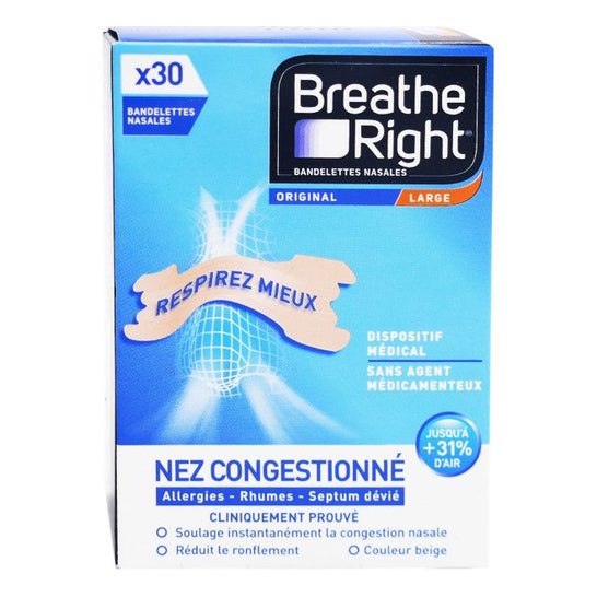 Breathe Right Banda Nasal Original 30uds