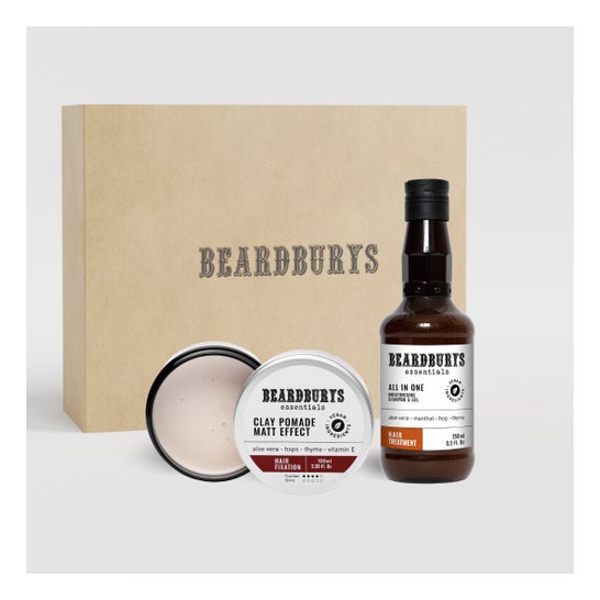 Beardburys Essentials Kit Clay Cera Mate + Champô All in One