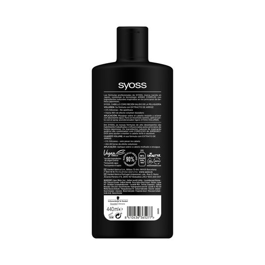 Syoss Volume Shampoo Cabelo Fino - No Body 440ml