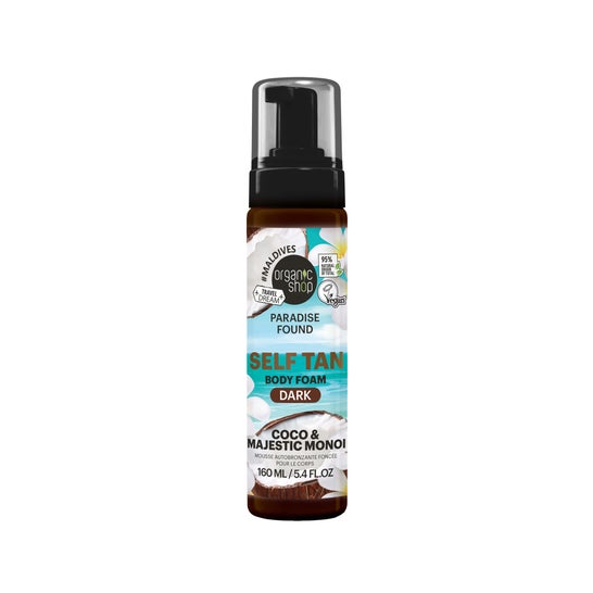 Organic Shop Espuma Autobronceadora Corporal Coco & Majestic Monoi – Escuro 160 ml