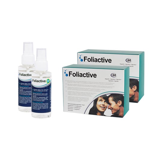 Foliactive Pills 2x60caps + Foliactive Spray Antiqueda 2x100ml
