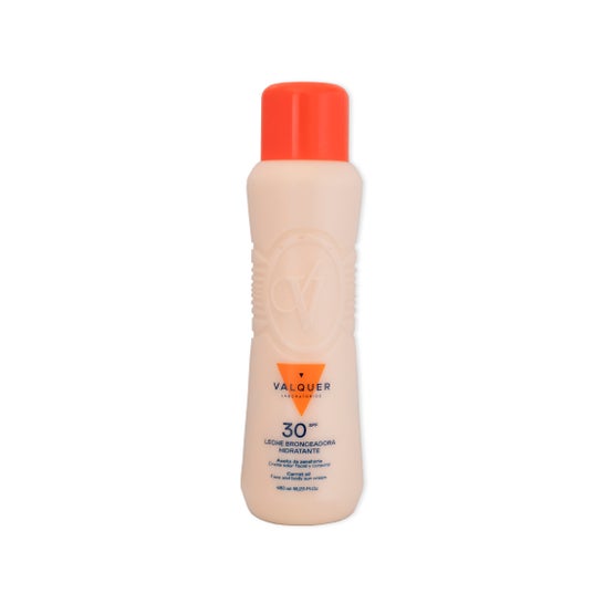 Valquer Leche Hidratante Bronceadora Facial Y Corp Con Aceite De Zanahoria Spf 30 480 Ml