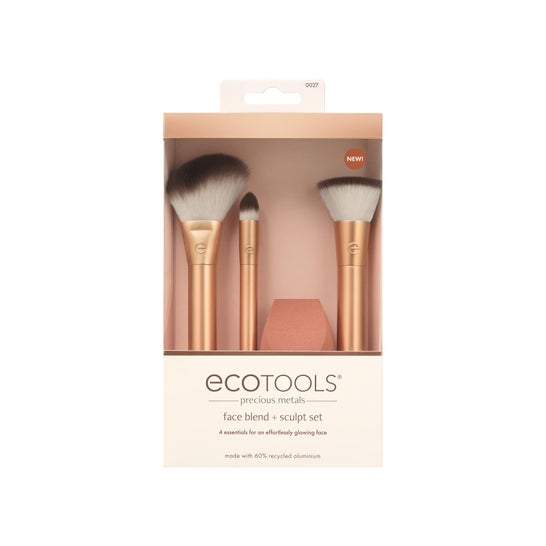 Ecotools Precious Metal Set Pincéis Maquilh Boch Olho 4 Unidades