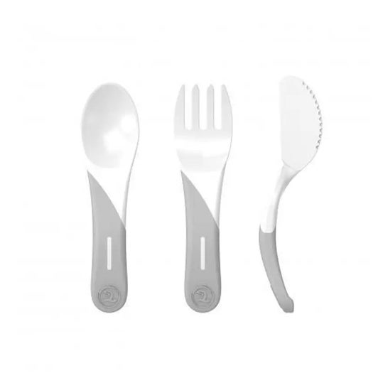 Talheres de Aprendizagem Twistshake +6 Meses Conjunto Branco Talheres de Aprendizagem Twistshake +6 Meses Conjunto Branco