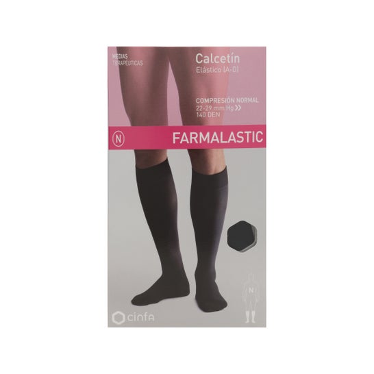 Meia Farmalastic (AD) compressão normal T-medium black 1ud