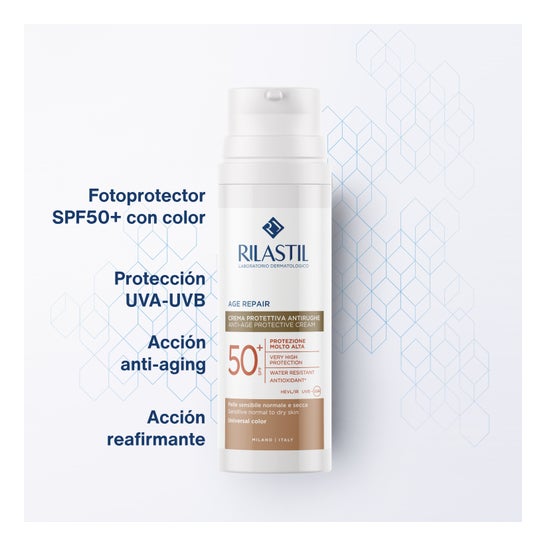 Rilastil Sun System Age Repair Crema Solar Facial Antiedad Color SPF50+ 50ml